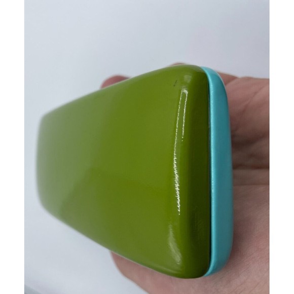 KATE SPADE New York Eyeglass Case Hard Clam Shell GREEN/BLUE - Picture 8 of 9